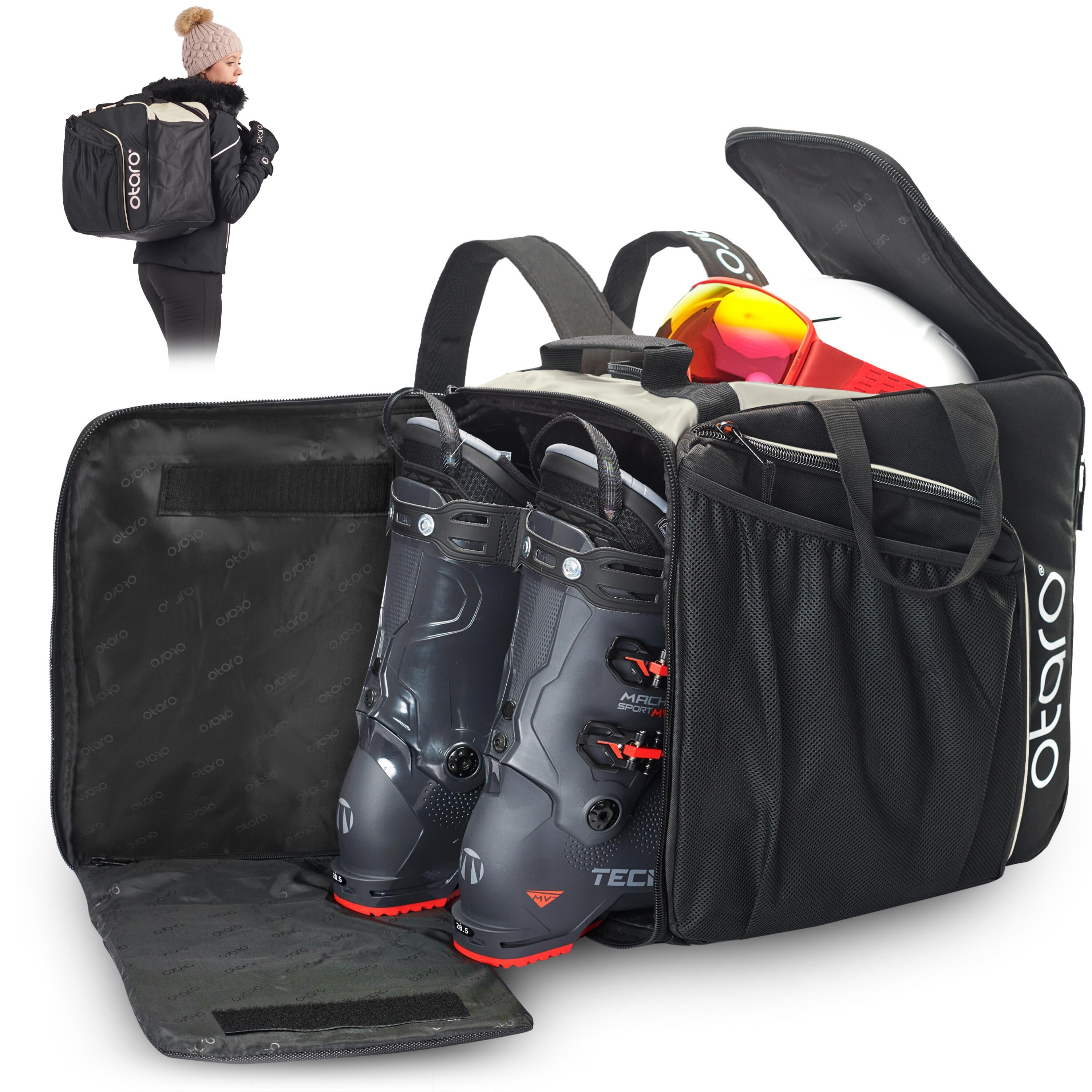OTARO Ski -schoentas met schoencompartiment & rugzakdrager | Pro 57L Frostweiß