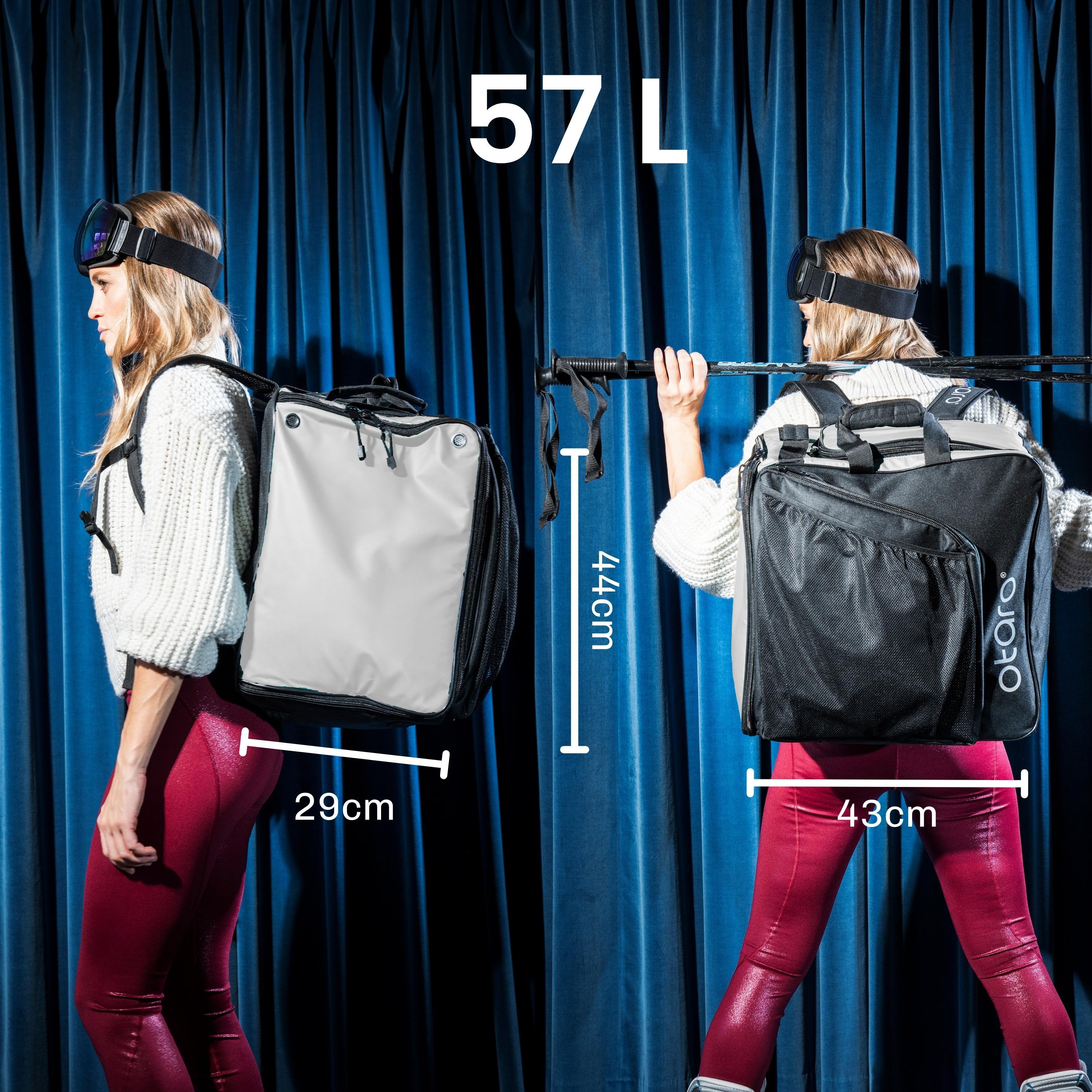 Skischuhtasche mit Helmfach, Rucksackträger & Aufstandfläche  | Pro 57L Weiß 2/7