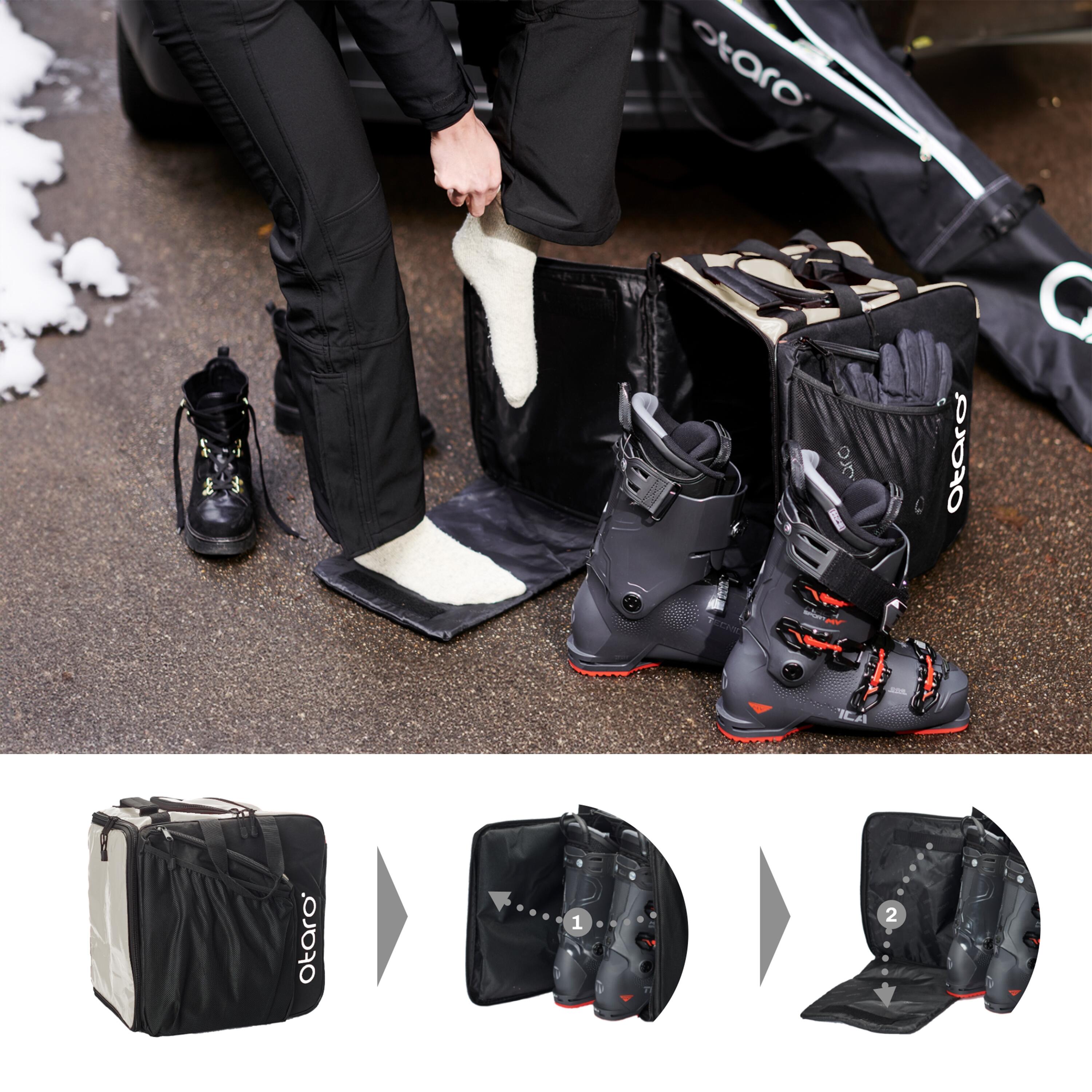 Skischuhtasche Pro 57L + 200cm Skitasche für 1 Paar | SET Frostweiß 4/7