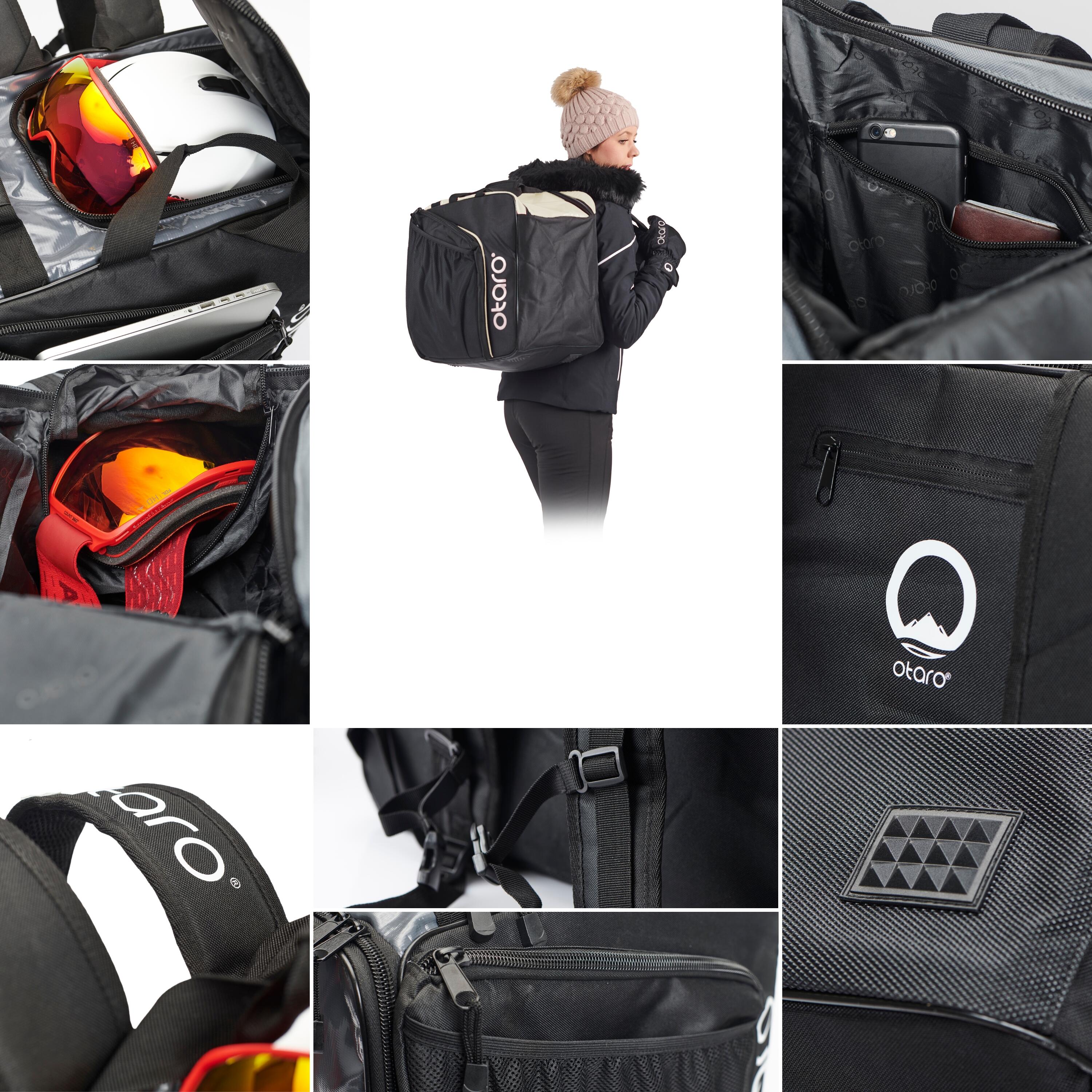 Skischuhtasche Pro 57L + 200cm Skitasche für 1 Paar | SET Frostweiß 5/7