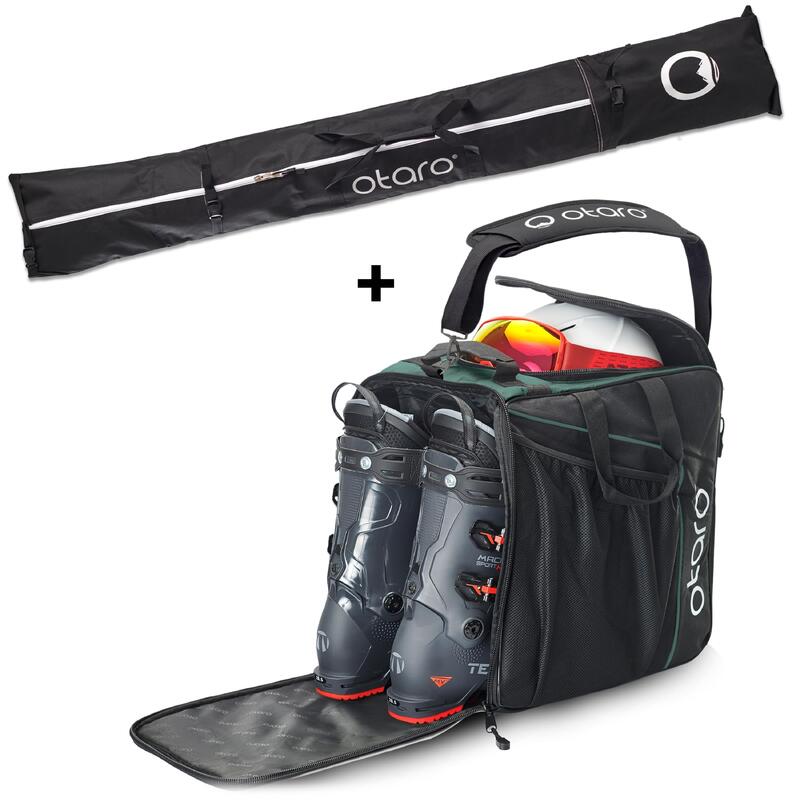 Bolsa para botas de esquí 44L + bolsa de esquí 200cm para 1 pares | SET verde
