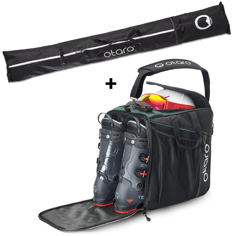 Skischuhtasche Classic 44L + 200cm Skitasche für 1 Paar | SET Classic Tannengrün