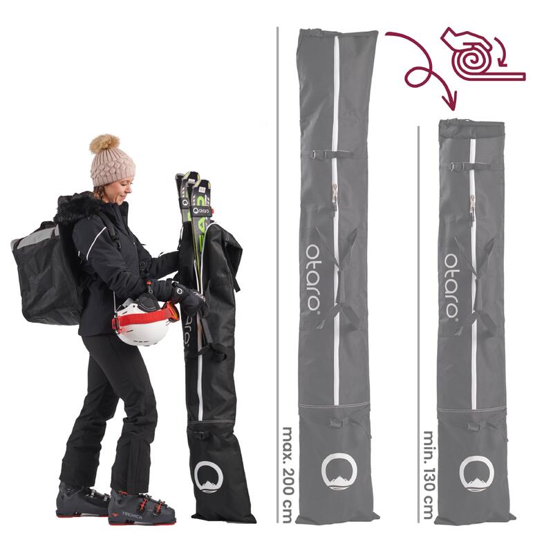 Housse Ski pour 1 paires + Sac chaussure ski  (PRO SET | 57 L & 76 L) - Bordeaux