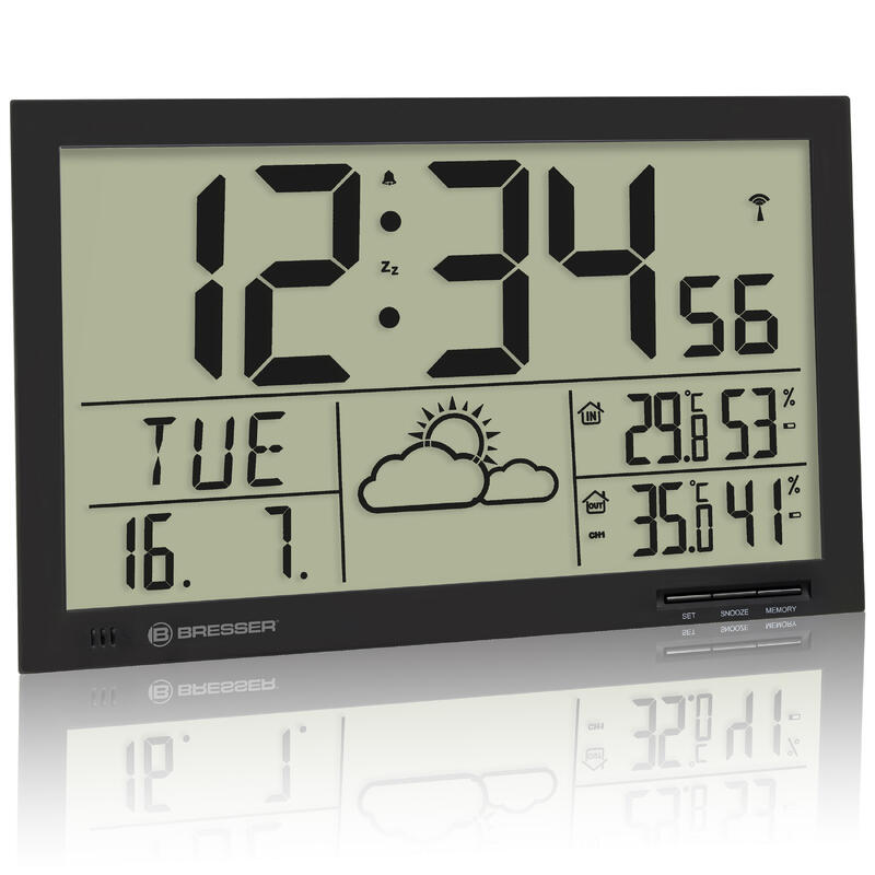 Reloj meteorológico JUMBO LCD Temperatura, Humedad y pronóstico del tiempo