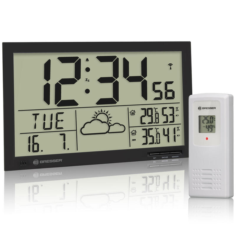 Reloj meteorológico JUMBO LCD Temperatura, Humedad y pronóstico del tiempo
