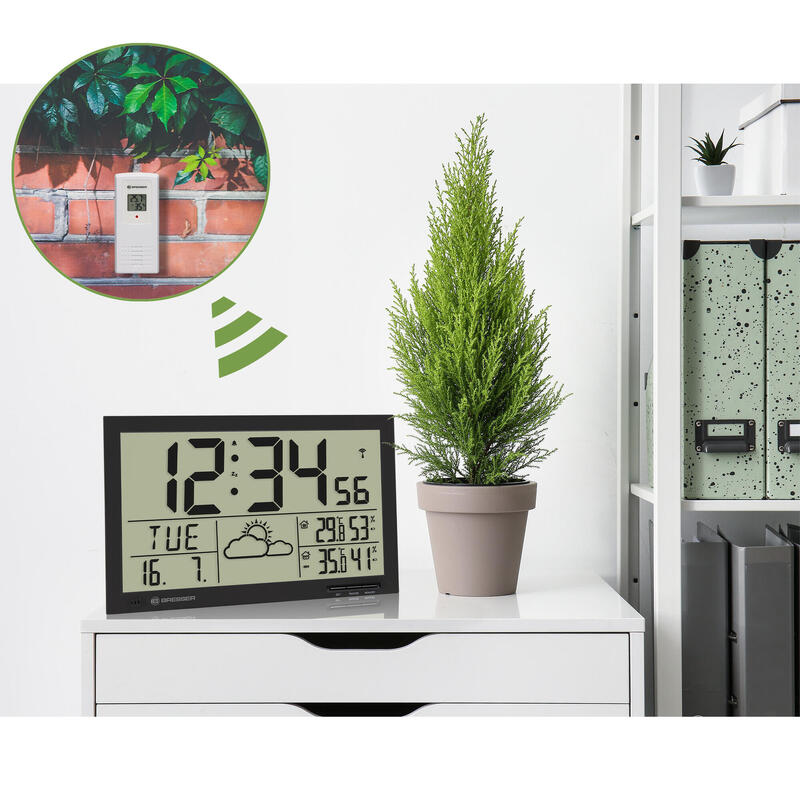 Reloj meteorológico JUMBO LCD Temperatura, Humedad y pronóstico del tiempo