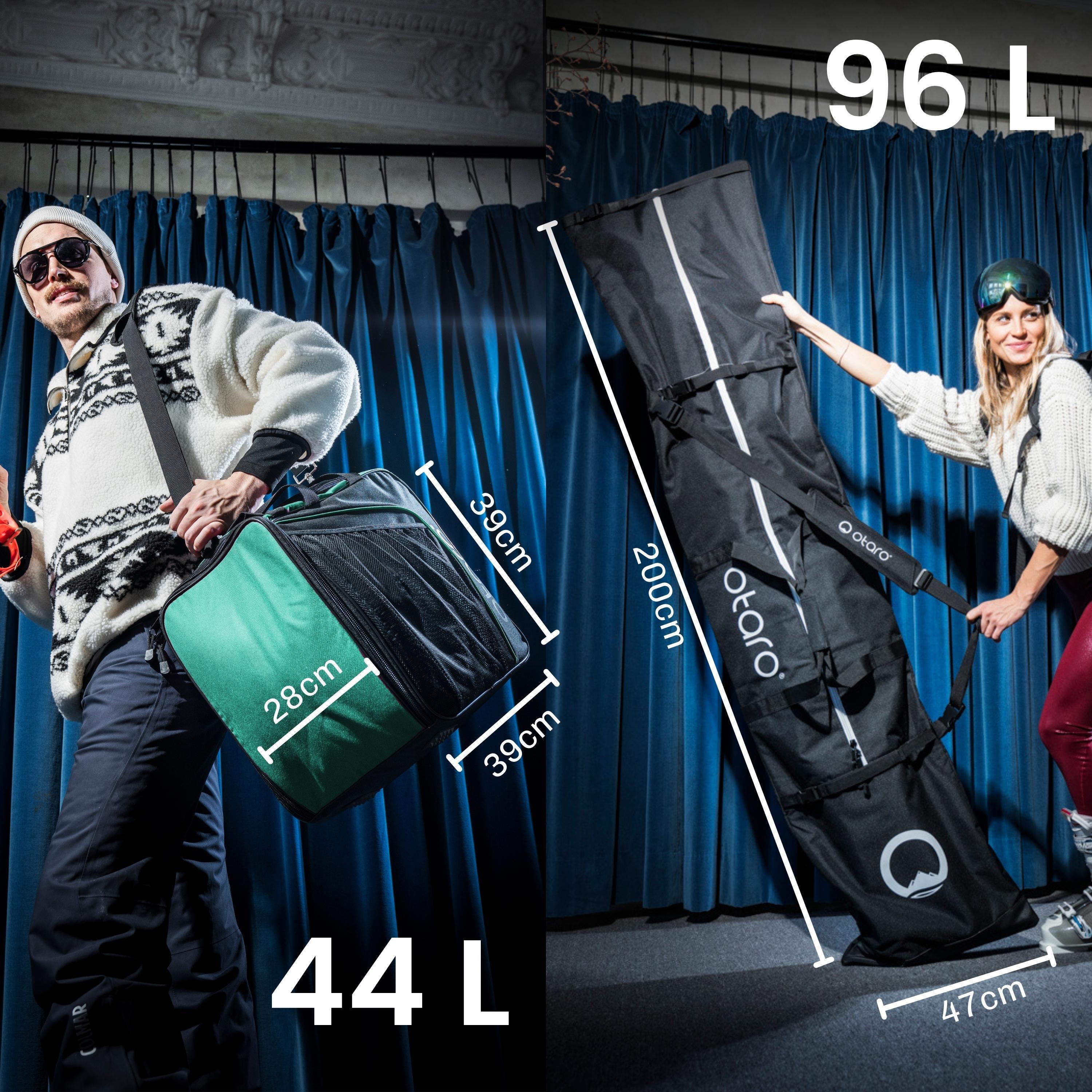 Skischuhtasche Classic 44L + 200cm Skitasche für 2 Paar | SET Hellgrau 2/6
