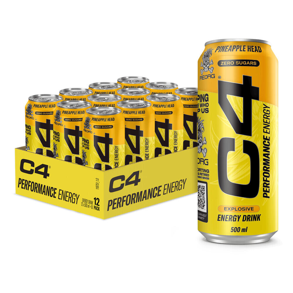 CELLUCOR Energiedrankjes - Pak C4 Energiedrank (12x500ml) - Pineapple Head