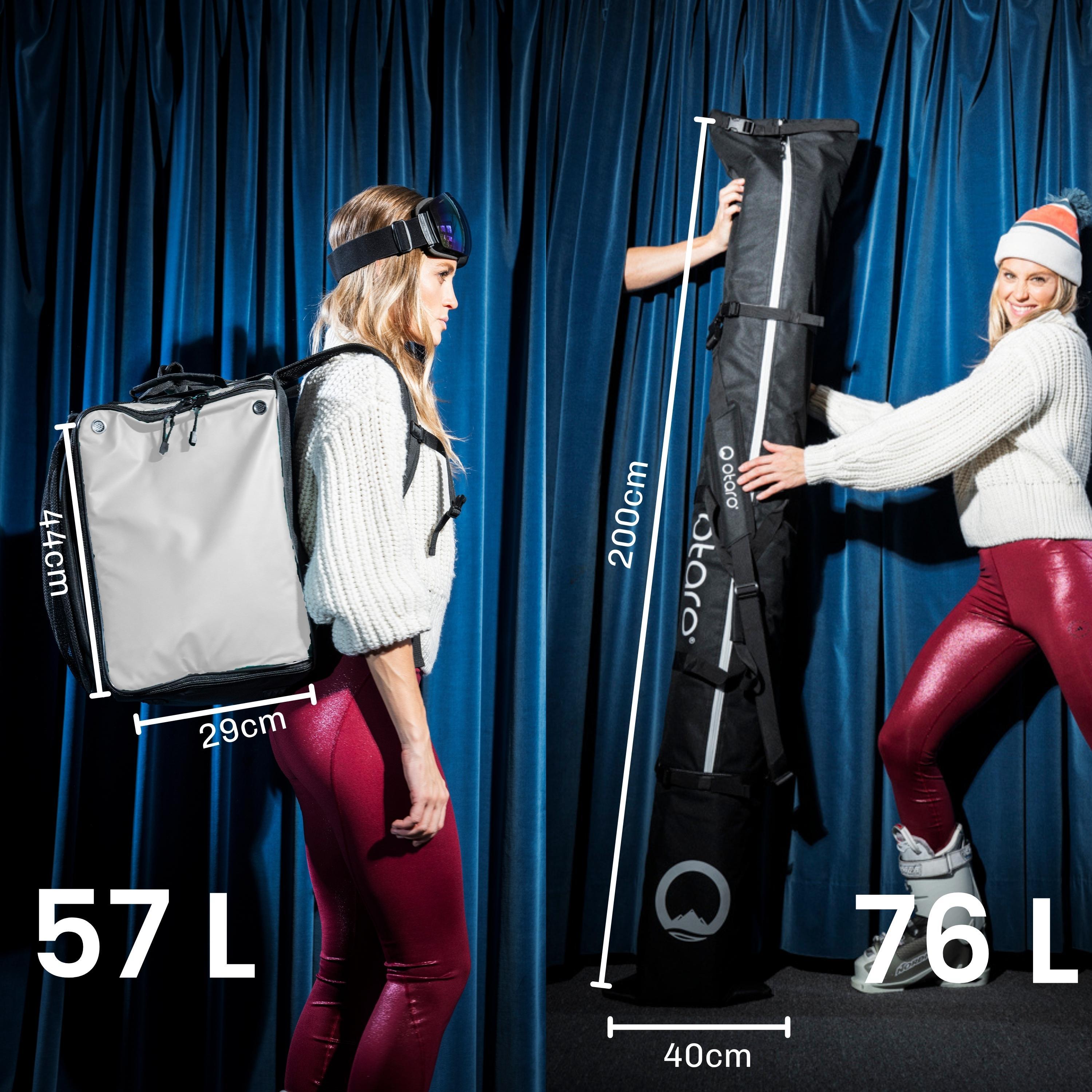 Skischuhtasche Pro 57L + 200cm Skitasche für 1 Paar | SET Frostweiß 2/7