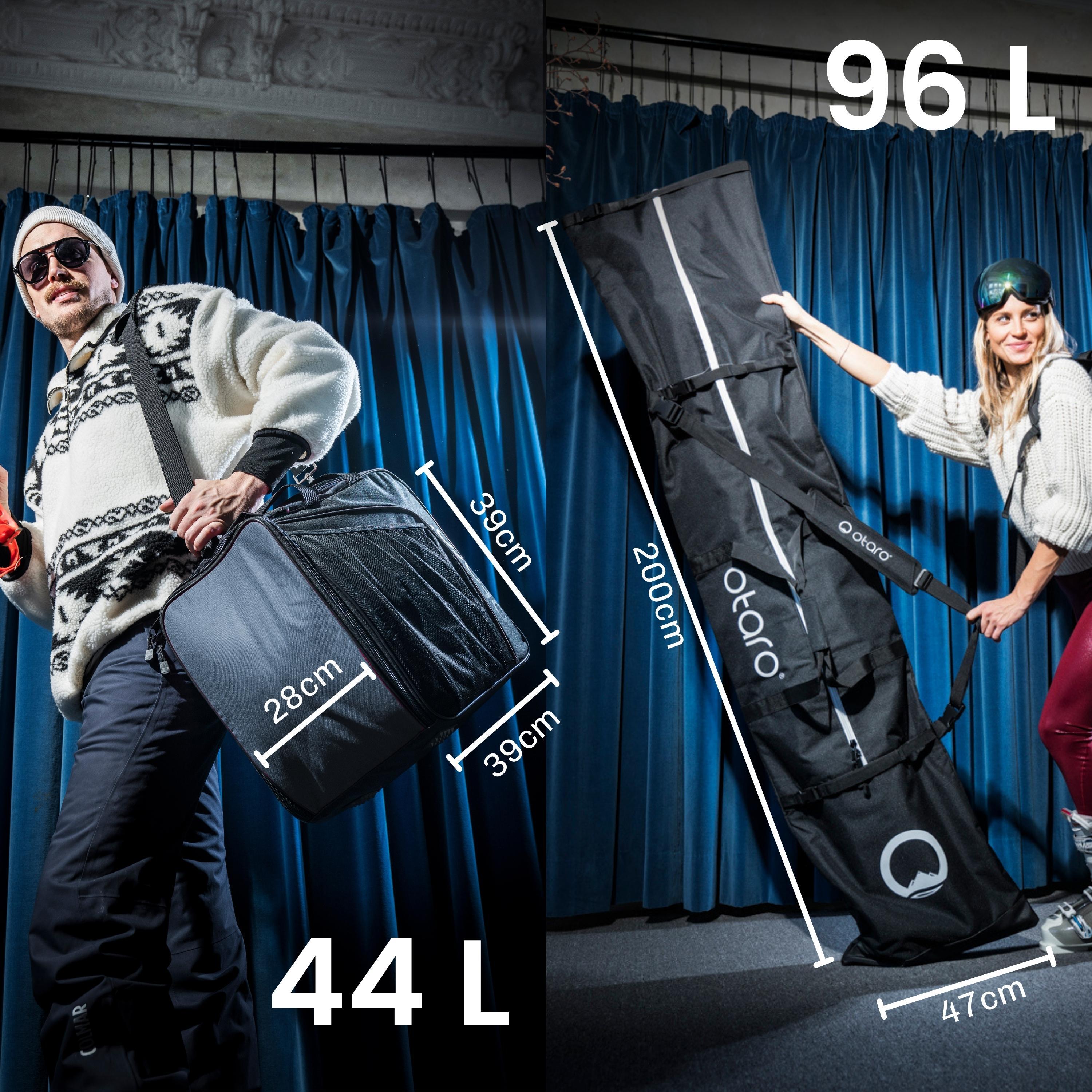 Skischuhtasche Classic 44L + 200cm Skitasche für 2 Paar | SET Felsgrau 2/7