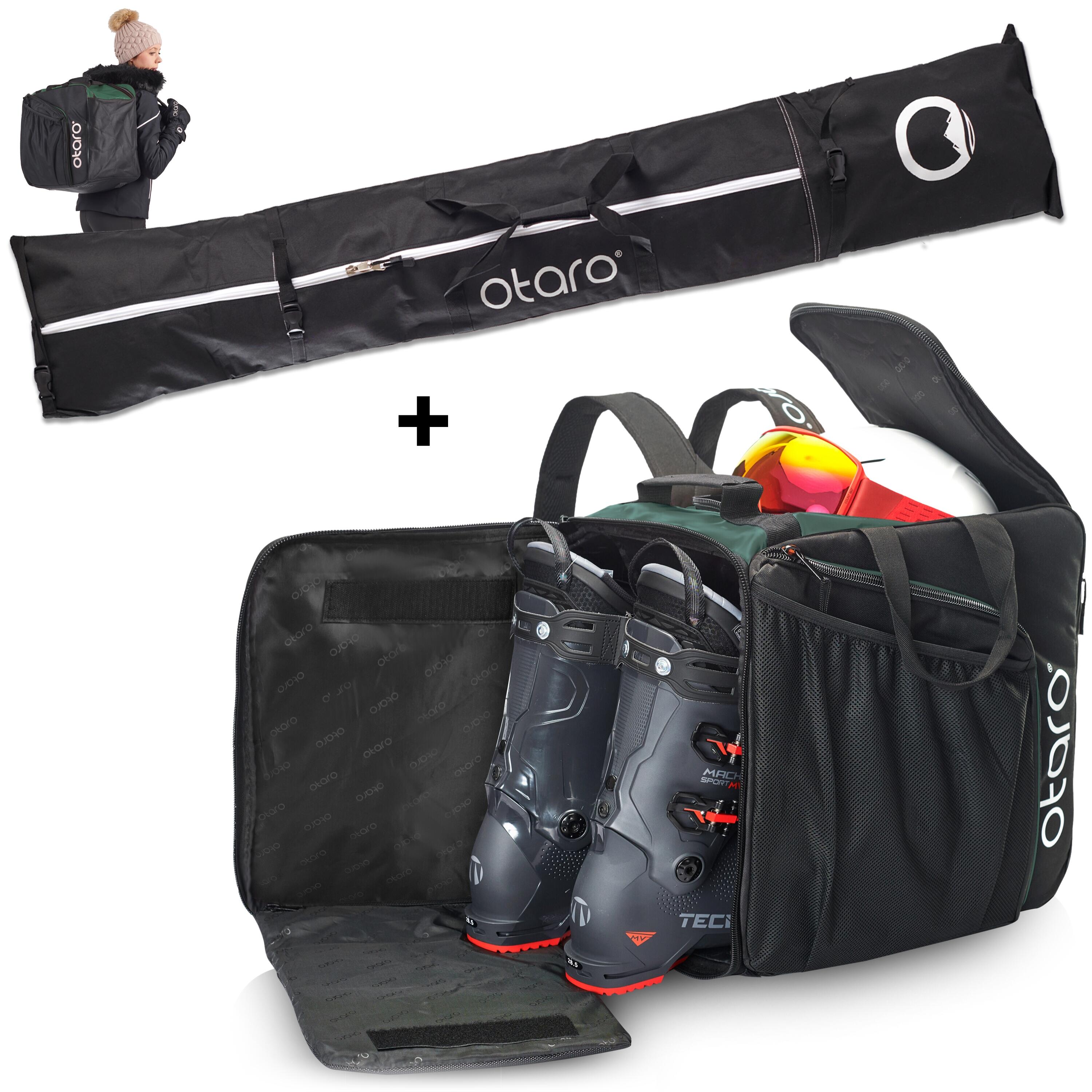 Housse Ski pour 2 paires Sac chaussure ski PRO SET 57L 96L Blanc givre OTARO Decathlon