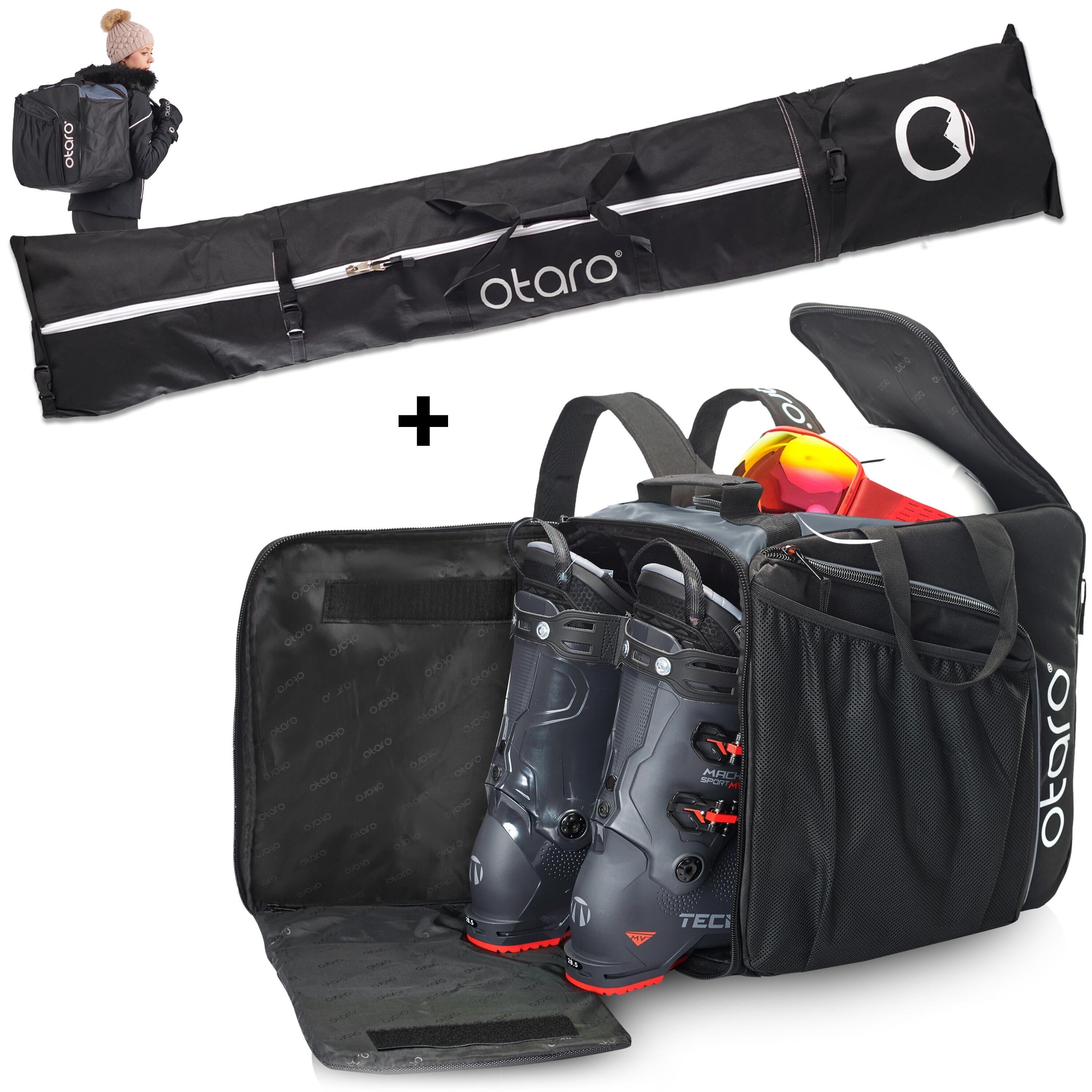 Otaro - Housse Ski Pour 2 Paires + Sac Chaussure Ski (pro Set 57l & 96l) Gris Roche - Sac À Chaussures - Blanc|gris|noir - Decathlon