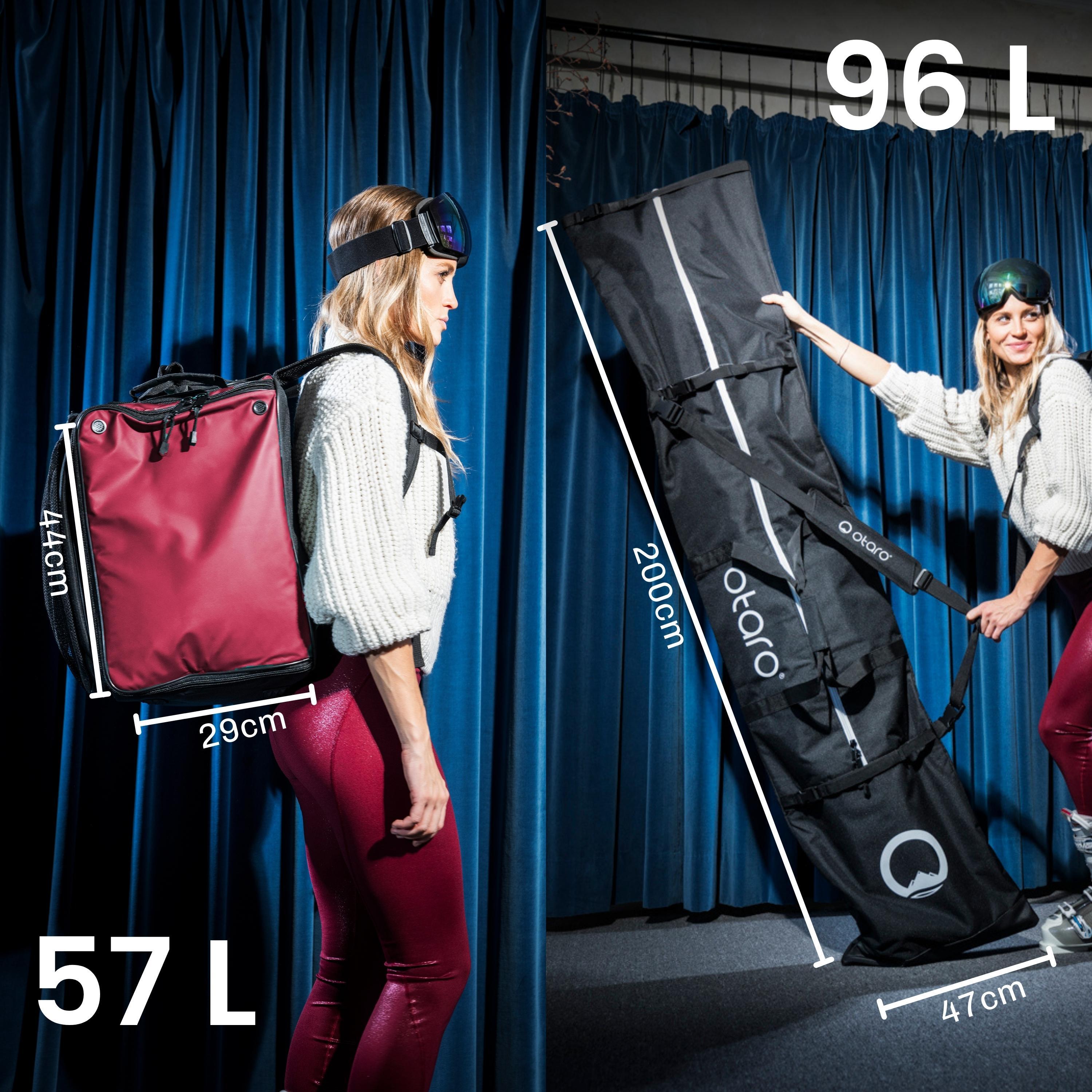 Ski Taks per 57L + 200 cm di sci per 2 paia | Set Bordeaux rosso 2/7