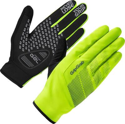 Fietshandschoenen lange vinger maat m - ride windproof geel hi-vis