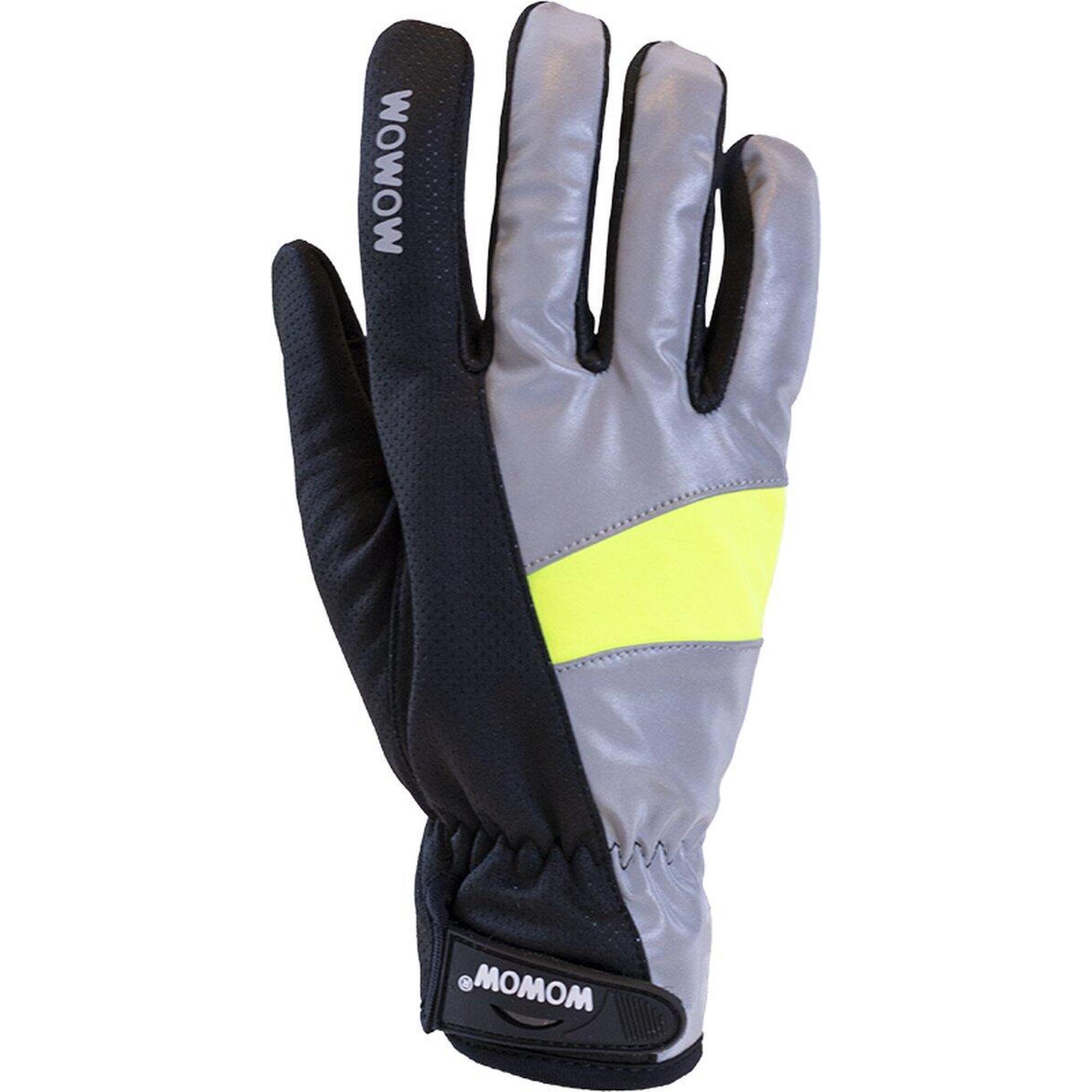 Fietshandschoenen in fluo winddicht maat L - Cycle Gloves 2.0 full reflective