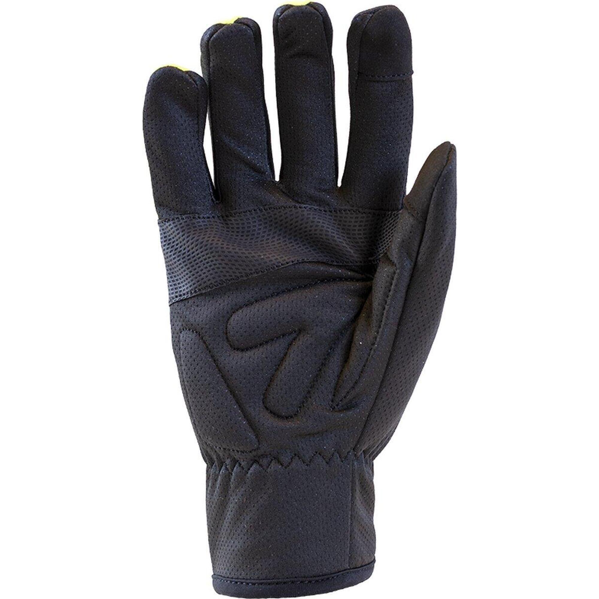 Fietshandschoenen in fluo winddicht maat M - Cycle Gloves 2.0 geel/zwart