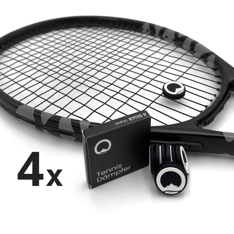 Tennis-demper 4 stuks | 100% gerecyclede siliconen - zwart/wit