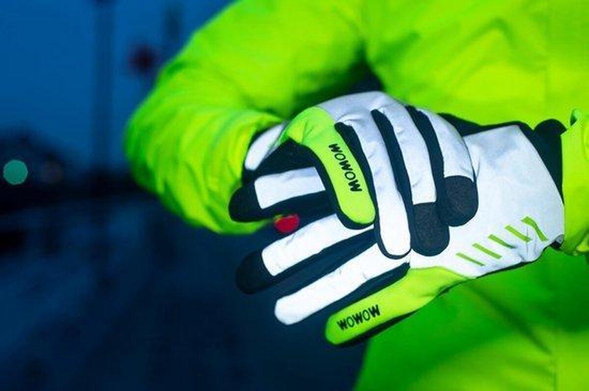 Gants vélo doigts longs réfléchissants taille 3XL - Nightstroke argent/jaune 4/6