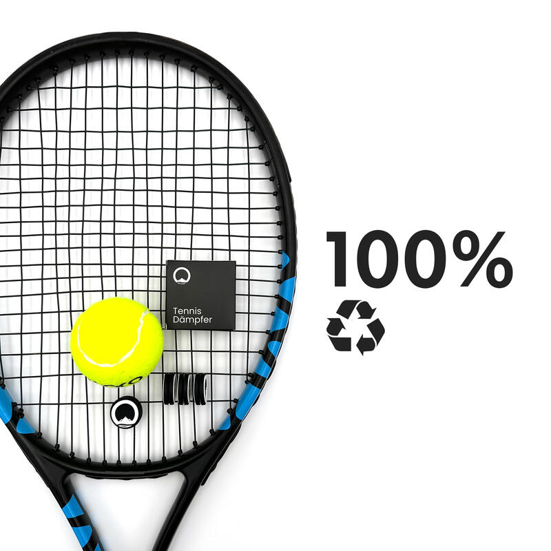 Amortiguador para raqueta de tenis 4 uds. | 100% reciclado - Negro/Blanco