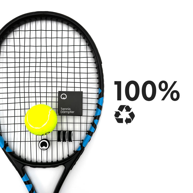 Tennis-demper 4 stuks | 100% gerecyclede siliconen - zwart/wit