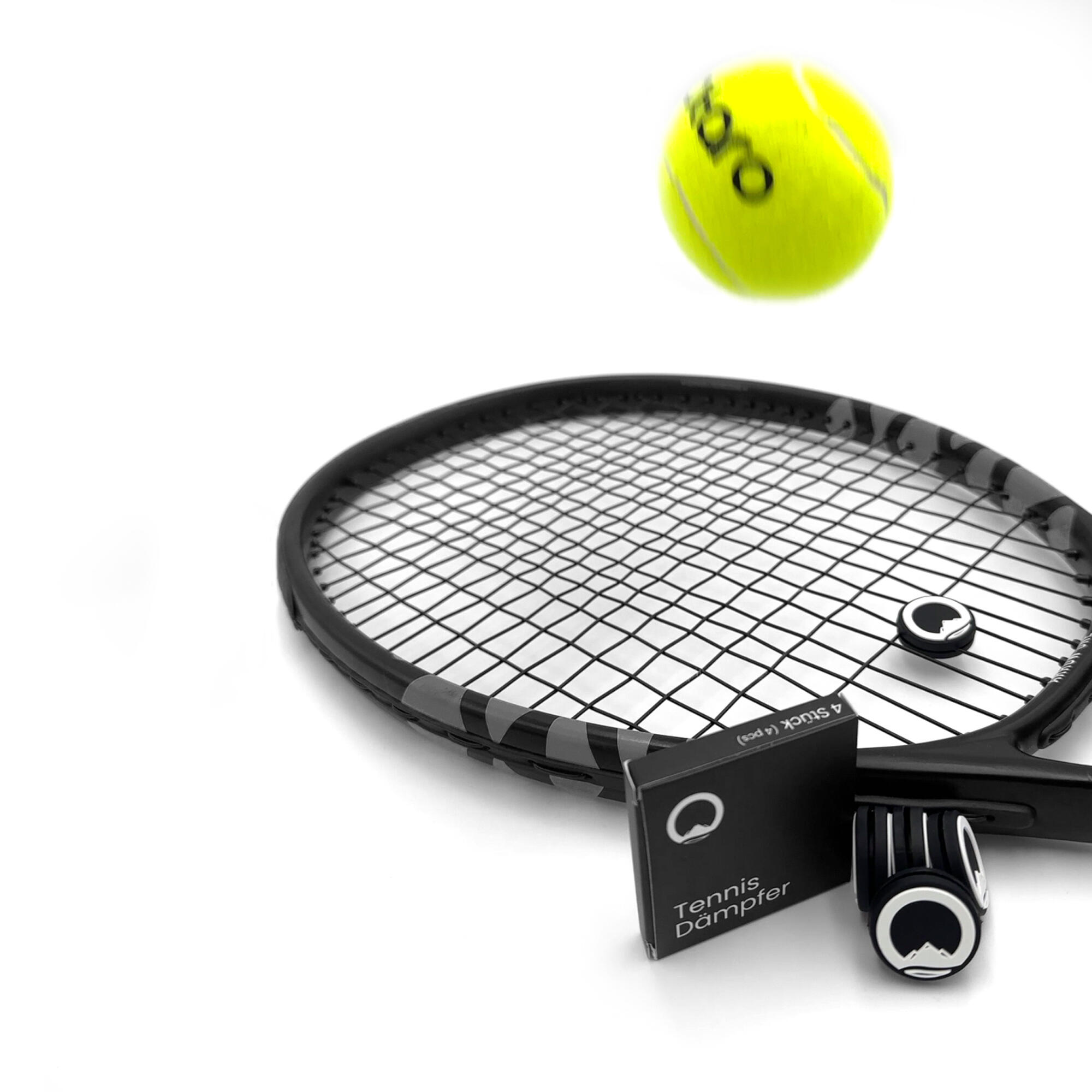 Tennis-demper 4 stuks | 100% gerecyclede siliconen - zwart/wit 3/7