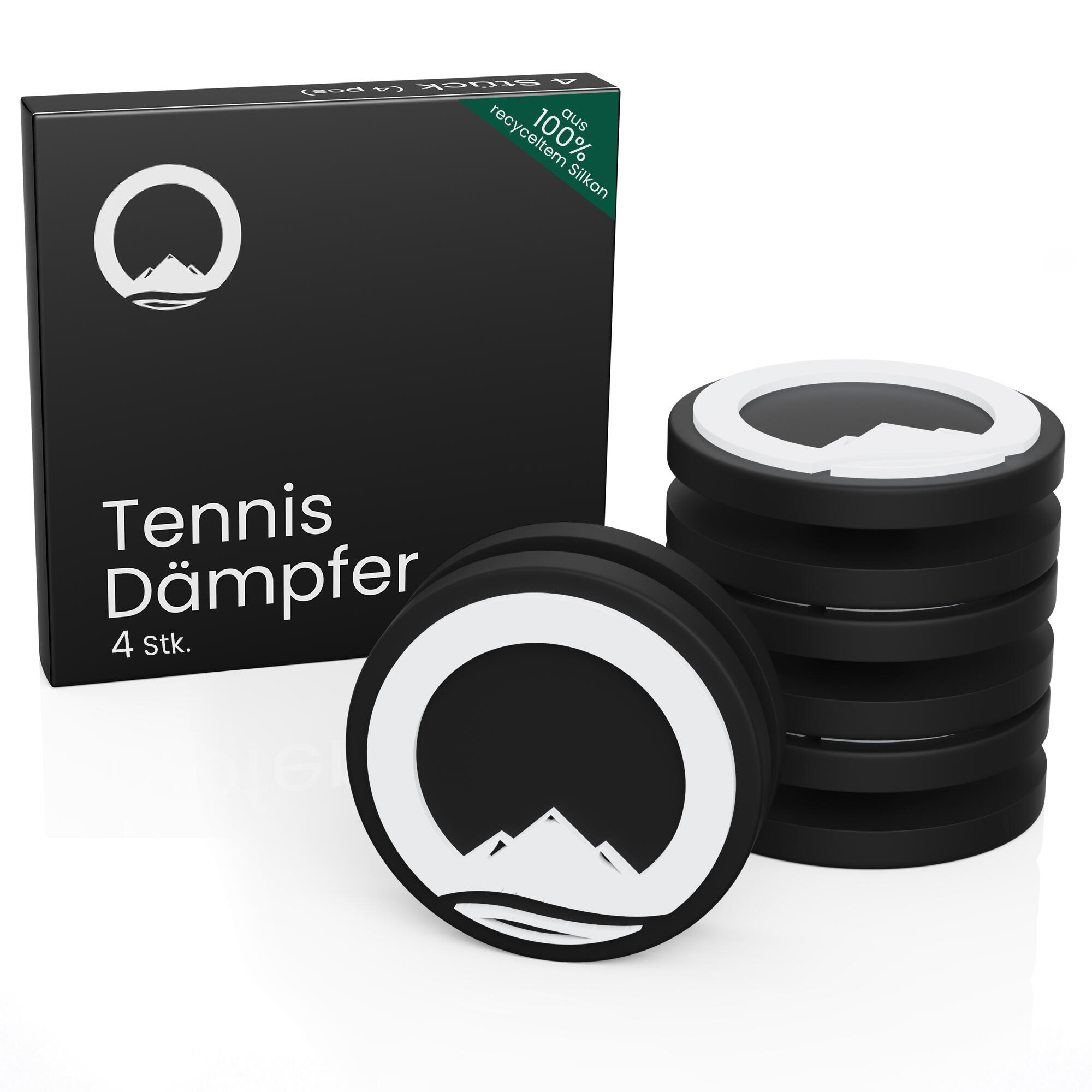 Tennis-demper 4 stuks | 100% gerecyclede siliconen - zwart/wit 1/7