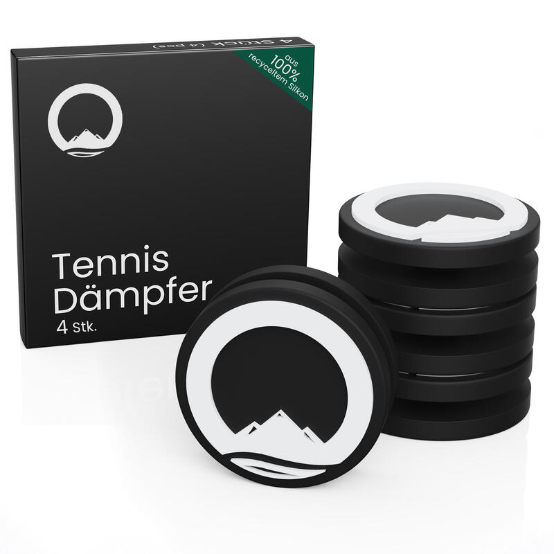 Amortisseurs tennis pour raquette 4 pcs | silicone recyclé - noir/blanc