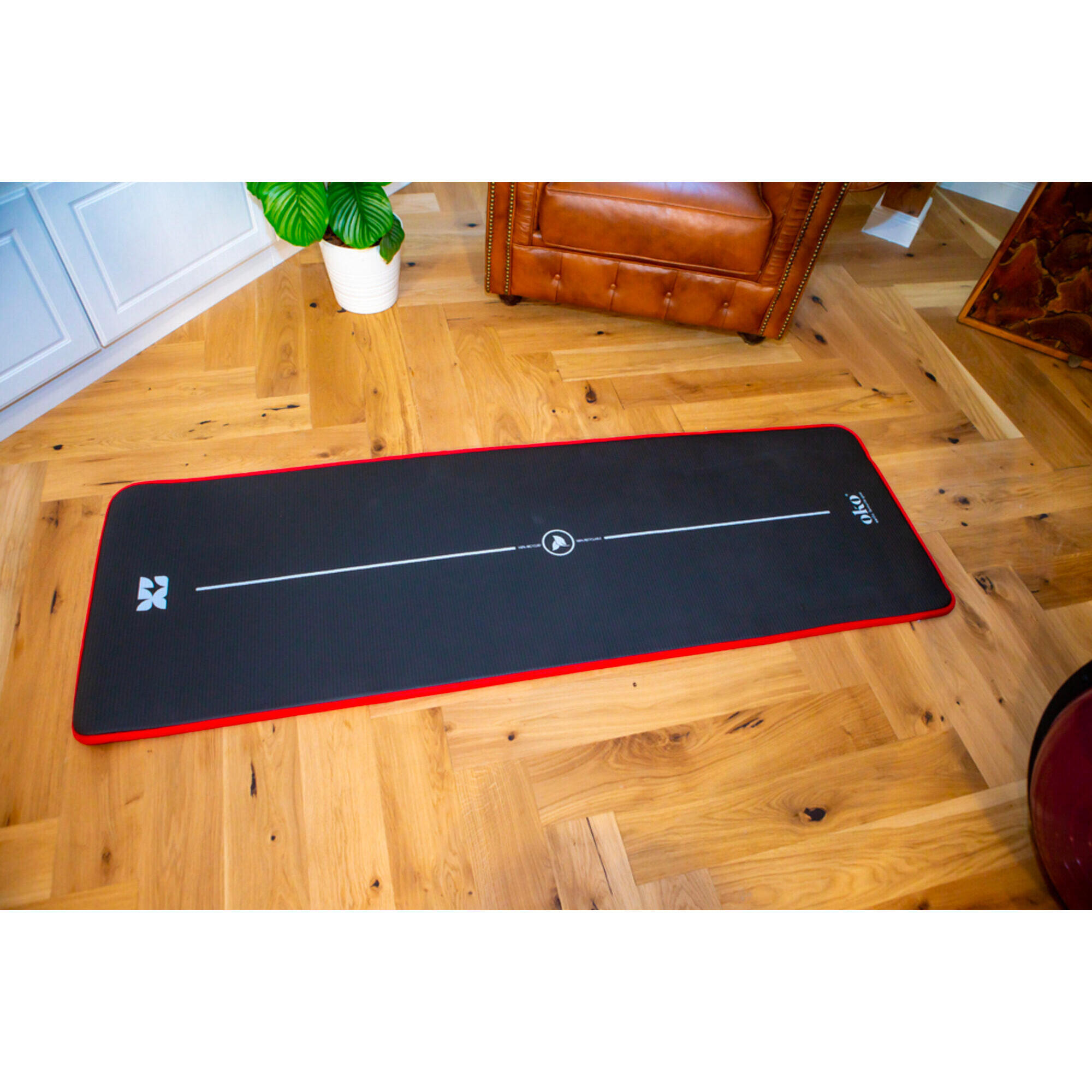 Tapis De Yoga épais 1.5 Cm - Couleur Bordeaux Avec œillets - En Mousse Recyclée - Idéal Fitness, Club Sportif, Maison