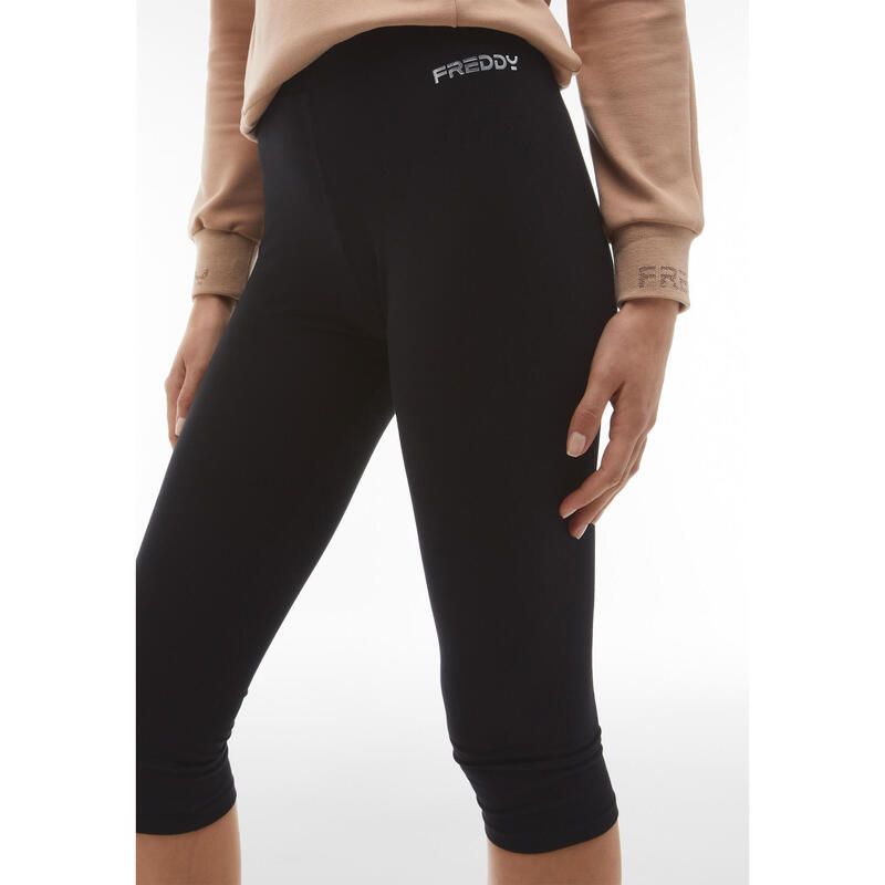 Legging en jersey épais avec taille classique et longueur corsaire