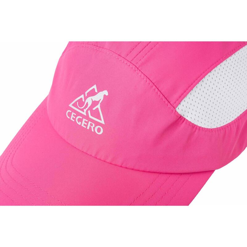 UV MESH UNISEX RUNNING CAP - FLAMINGO/WHITE