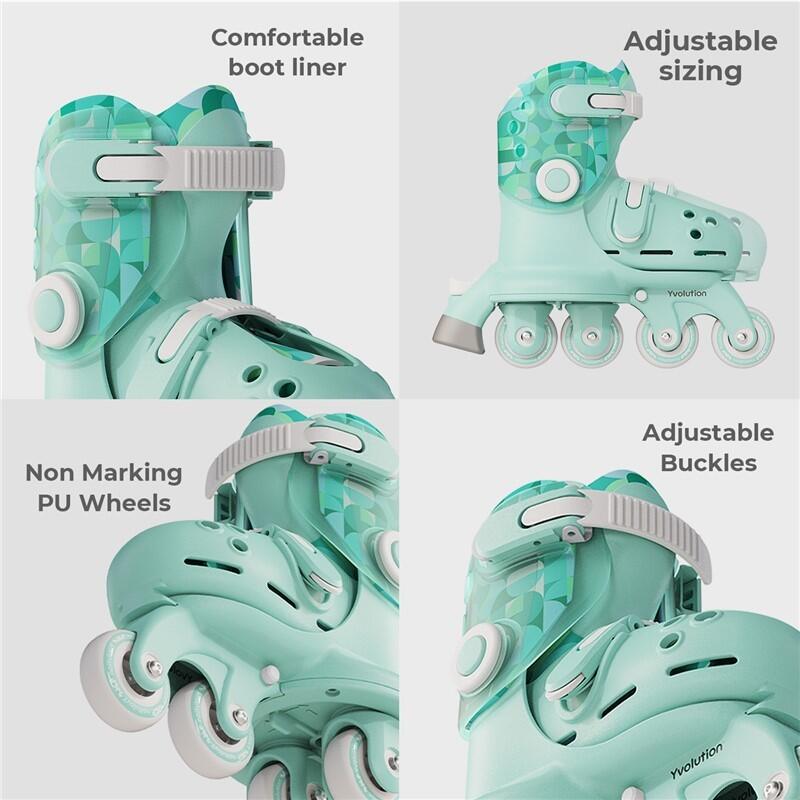 PATINS EVOLUCIONÁRIOS TWISTA T.23-28 PARA CRIANÇAS YVOLUTION VERDE 3/8