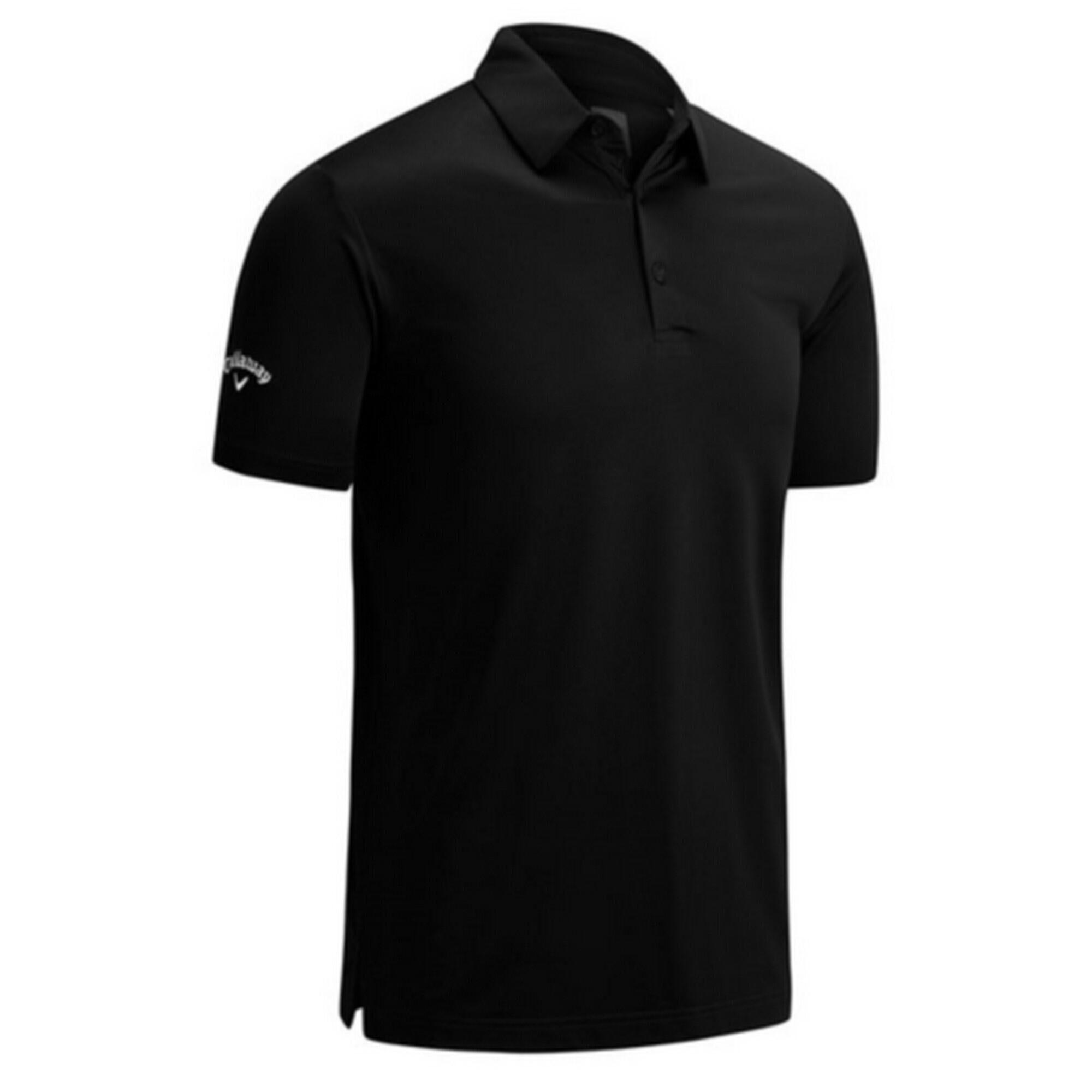 CALLAWAY Mens Swing Tech Solid Colour Polo Shirt (Caviar)