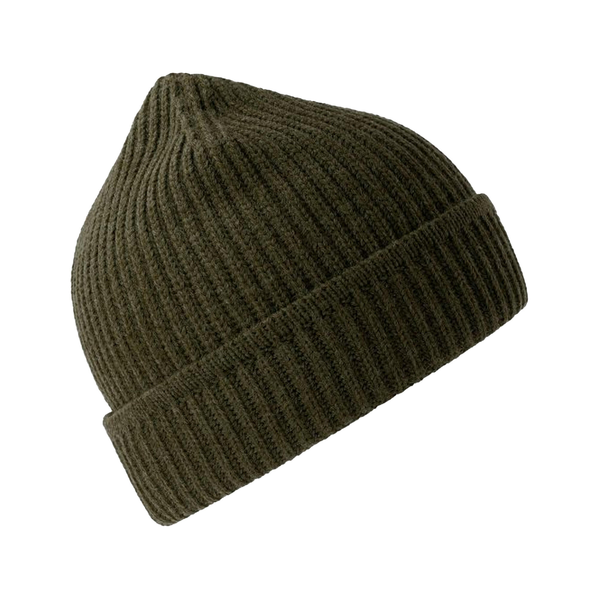 Unisex Adult Maple Ribbed Recycled Beanie (Olive) 3/3