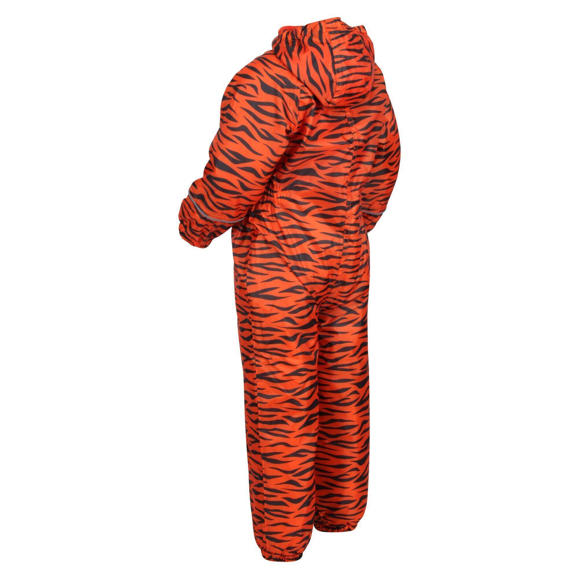 Childrens/Kids Printed Splat II Hooded Rainsuit (Blaze Orange) 3/5