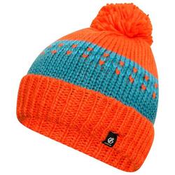 Bonnet BOFFIN Enfant (Rouge orangé / Bleu sarcelle foncé)