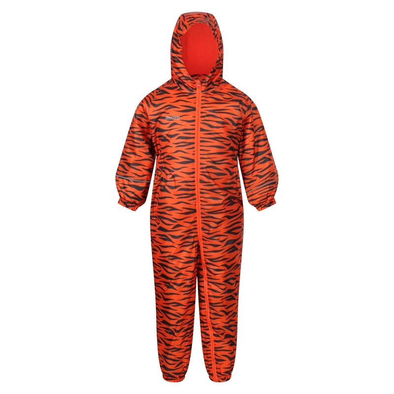 Traje Impermeable Splat II Impreso para Niños/Niñas Naranja Fuego