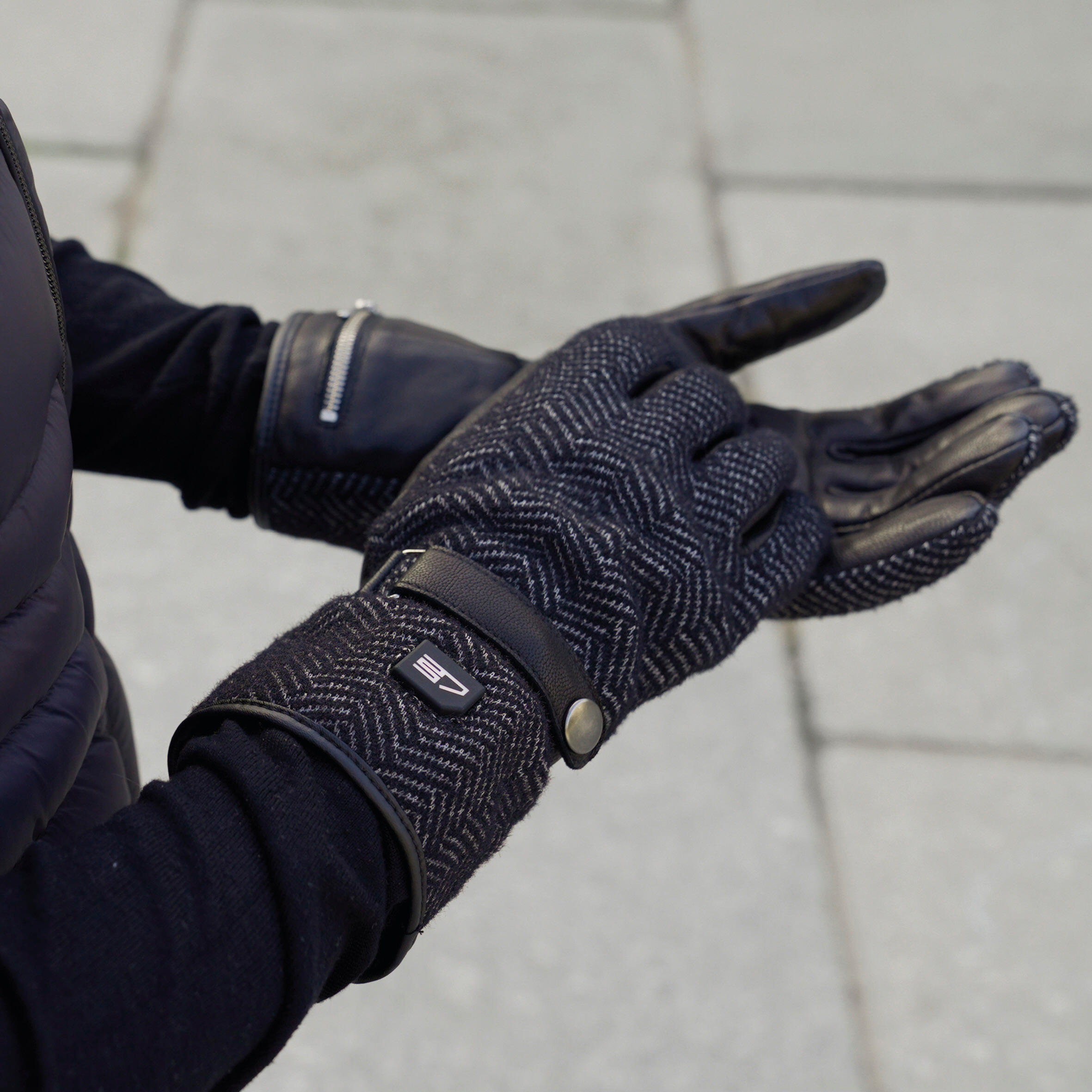 Gants chauffants finition en cuir - extra chauds - noir 4/7