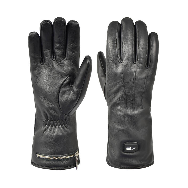 Gants en cuir chauffants - extra chauds - noirs