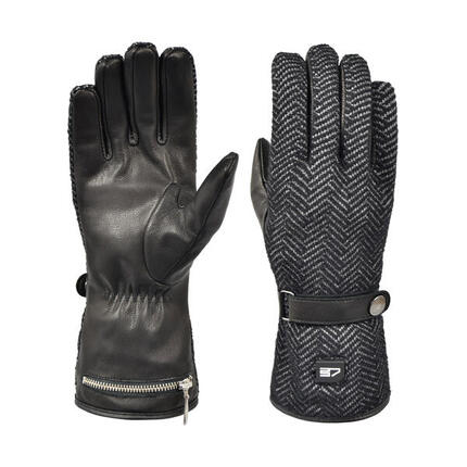 Beheizte Handschuhe mit Lederfinish - extra warm - schwarz