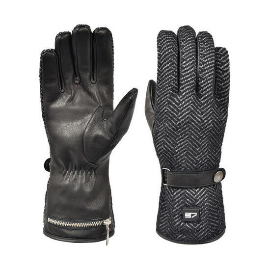 Beheizte Handschuhe mit Lederfinish - extra warm - schwarz