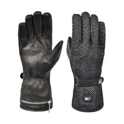 Gants chauffants finition en cuir - extra chauds - noir