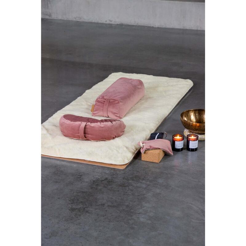 XL Bolster en tissu recyclé - rose saumon - 75cm de longueur