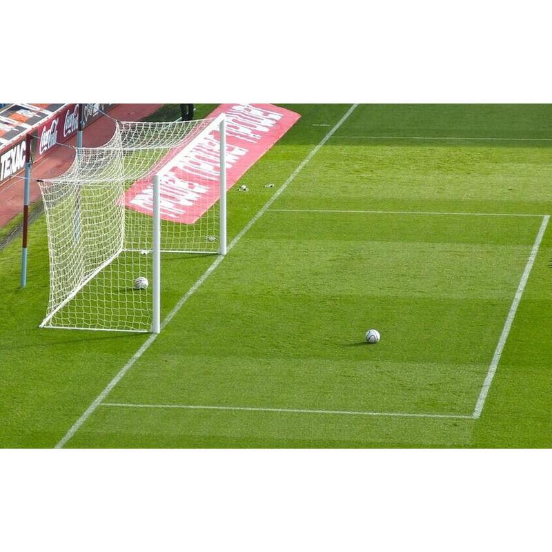 Filet 3mm de but de foot à 11 - Blanc - Pour but 7,32 x 2,44 x 2 x 2 m