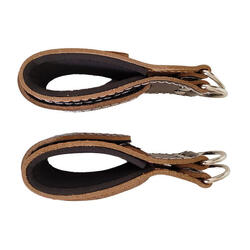 Sangles de tirage pour cheville en cuir + mousqueton GladiatorFit (lot de 2)