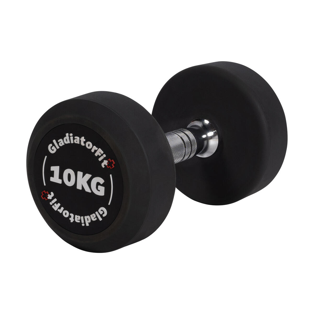 Gladiatorfit - Haltère Rond En Caoutchouc Gladiatorfit - Haltère - Blanc|noir - 10 Kg - Decathlon