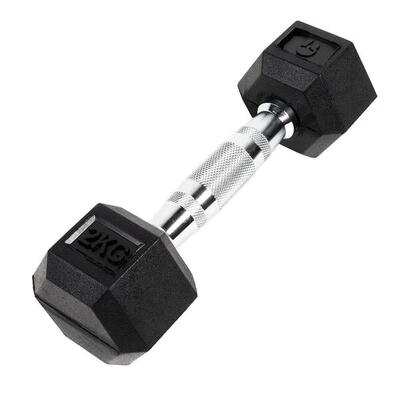 Sechseckige Hantel "Hex Dumbbell" aus Gummi GladiatorFit