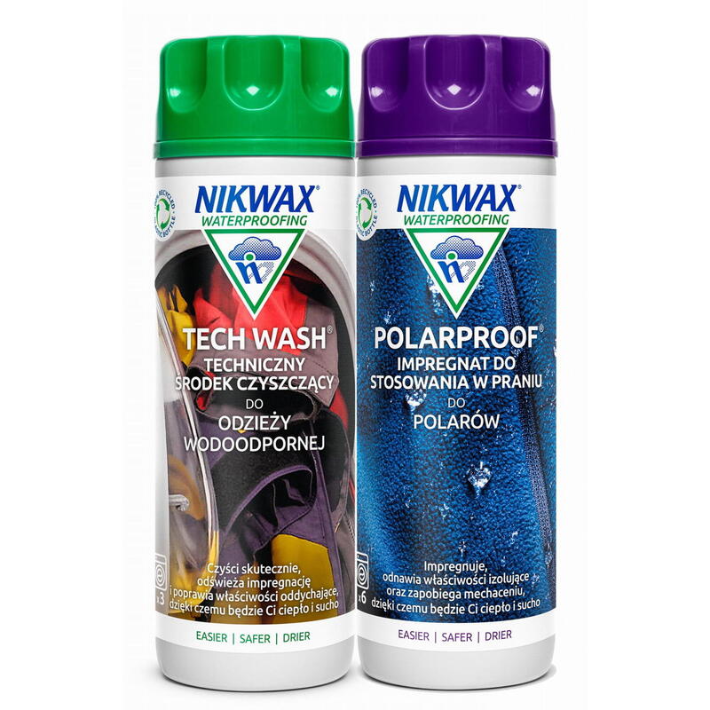 Zestaw do pielęgnacji odzieży outdoor Nikwax Tech Wash i Polar Proof 2 x 300 ml