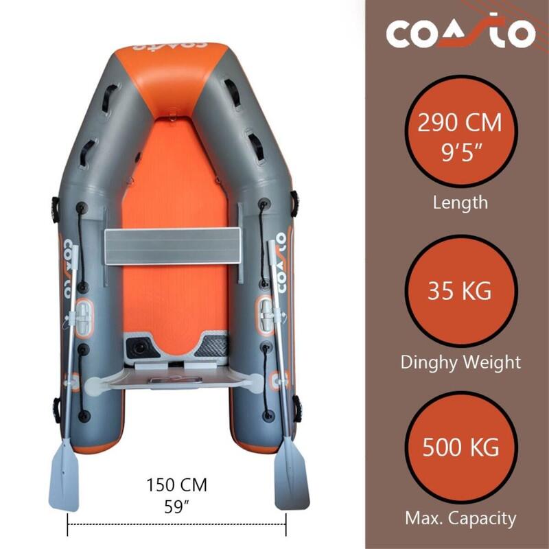 Barco Insuflável DS 290 Dropstitch - 290x150cm - Laranja/Cinza - Máx 414kg/6CV