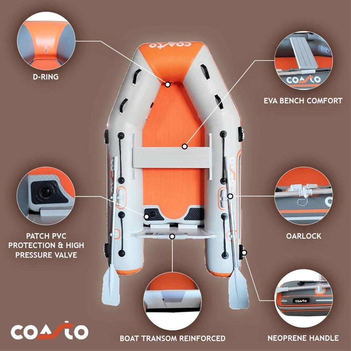 Barco Insuflável DS 230 Dropstitch - 230x140cm - Laranja/Cinza - Máx 310kg/4CV 2/7