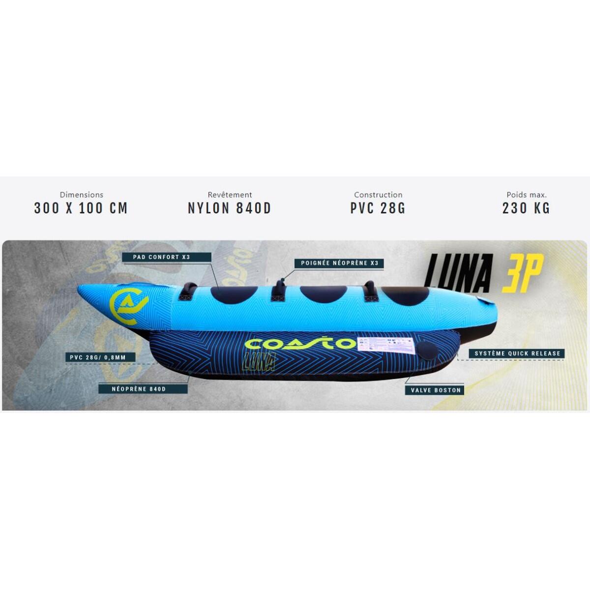 Boyar Inflable Tractada LUNA 9'84x39" 3 Personas PVC 28G/0,7mm Azul - 840D 3/8